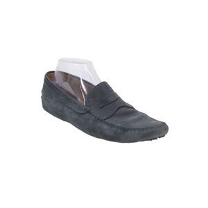 Tods Mens Suede Gommino Round Toe Slip-On Loafers Blue Size 8.5